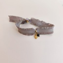 Pulsera Cinta Volante Gris Hoja (Dorado)
