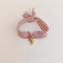 Pulsera Cinta Volante Gris Hoja (Dorado)