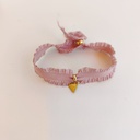 Pulsera Cinta Volante Gris Hoja (Dorado)