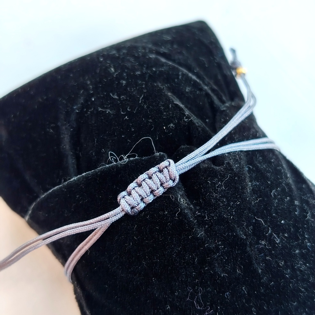 Pulsera Macramé Piedras Azul Naranja (Dorado)