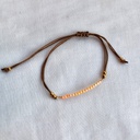 Pulsera Macramé Piedras Marrón Naranja (Dorado)