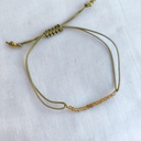 Pulsera Macramé Piedras Caqui (Dorado)