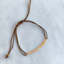 Pulsera Macramé Piedras Caqui (Dorado) (copia)