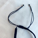 Pulsera Trenzada Azul Marino Triple Charm Flecha (Plateado)