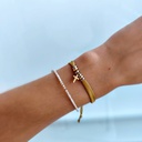 Pulsera Seda Ocre Cruz (Bicolor)