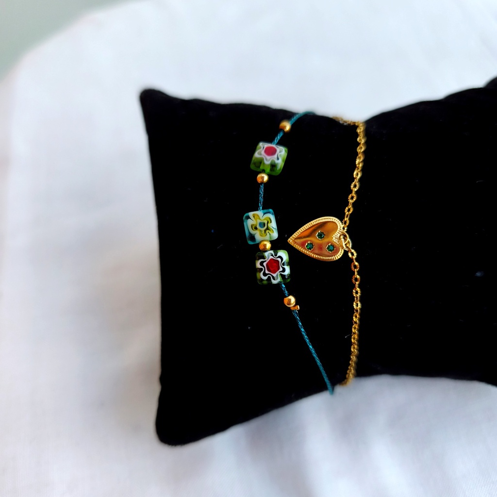Pulsera Doble Heart (Dorado)