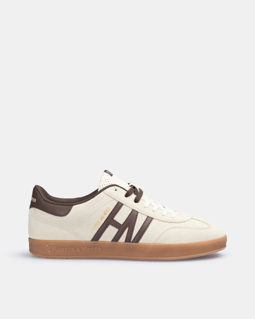 Sneaker Hamptons Suede Buttercream - Harper &amp; Neyer