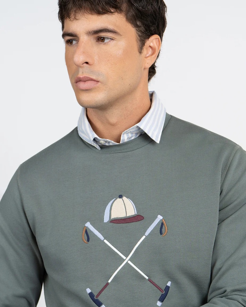 Sudadera Crew-Neck Heritage Green Mosswood -  Harper &amp; Neyer