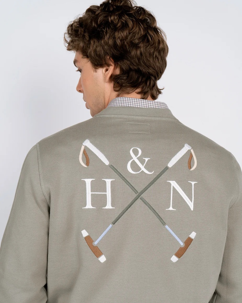Sudadera Crew-Neck Monogram English Moss -  Harper &amp; Neyer