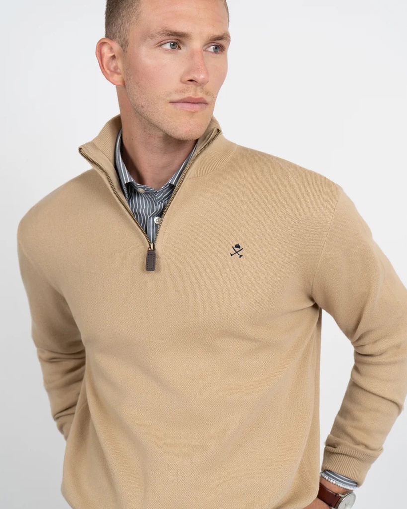 Jersey Zipper Golden Sand - Harper &amp; Neyer