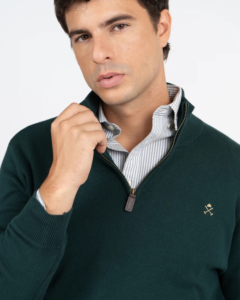 Jersey Zipper Green Forest - Harper &amp; Neyer