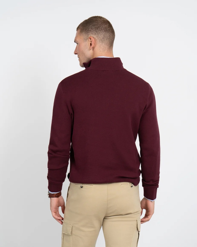 Jersey Zipper Rich Burgundy - Harper &amp; Neyer