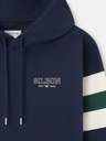 Sudadera Capucha Relaxed Franjas Azul Marino - Silbon