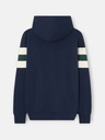 Sudadera Capucha Relaxed Franjas Azul Marino - Silbon