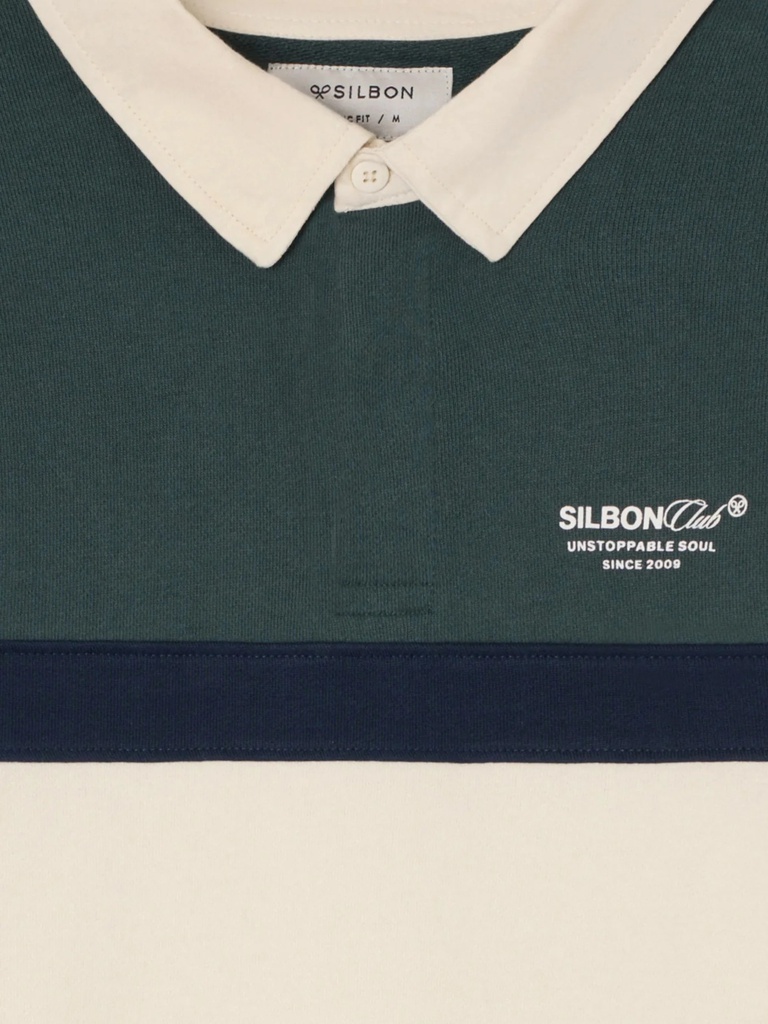 Sudadera Cuello Polo Silbon Club Verde Oscuro - Silbon