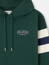 Sudadera Capucha Relaxed Franjas Verde Oscuro - Silbon