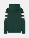Sudadera Capucha Relaxed Franjas Verde Oscuro - Silbon