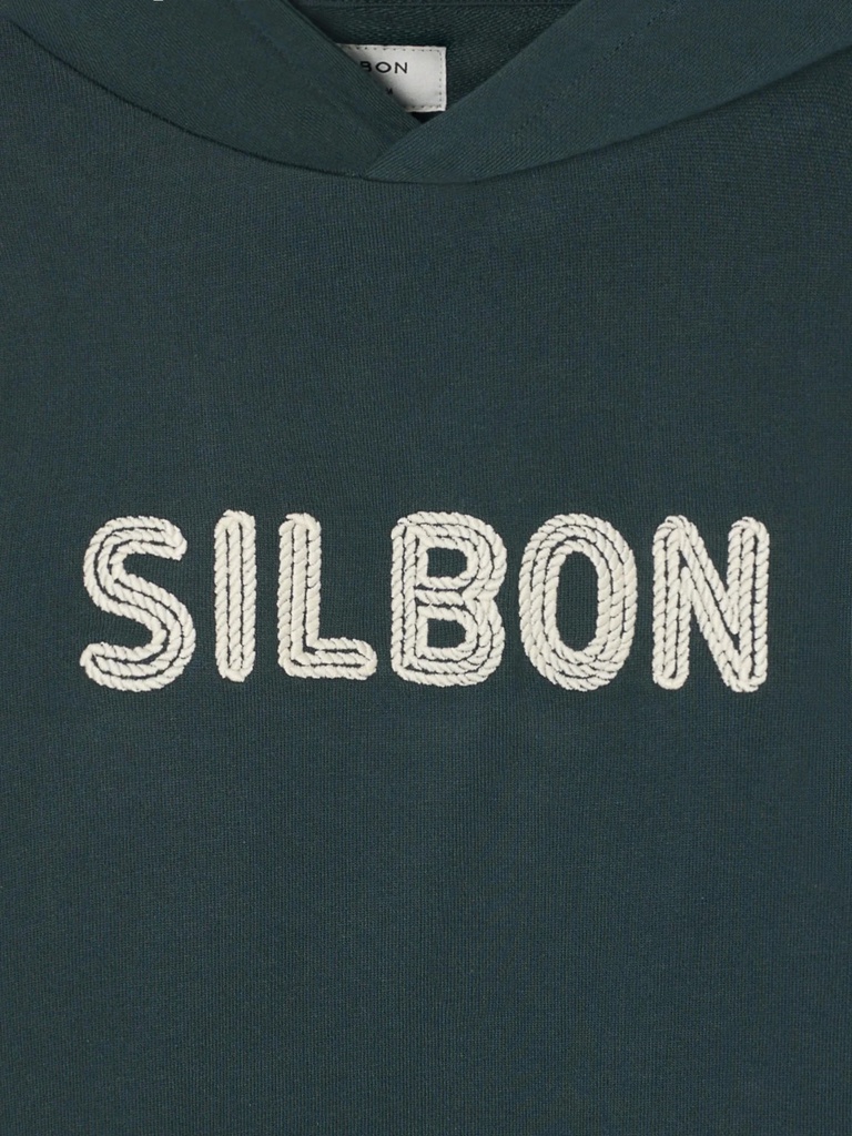 Sudadera Capucha Cuerda Verde Oscuro - Silbon