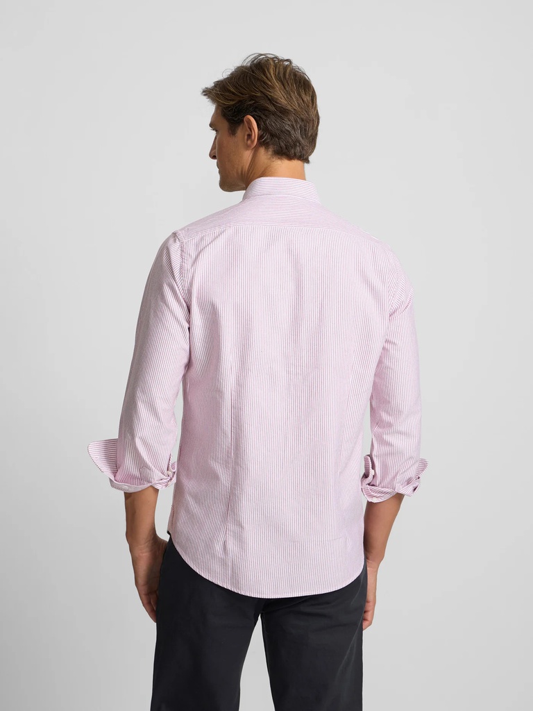 Camisa Sport Oxford Rayas Burdeos - Silbon