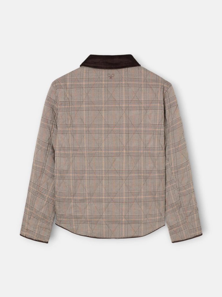 Parka Corta Acolchada Cuadros Marrones - Silbon