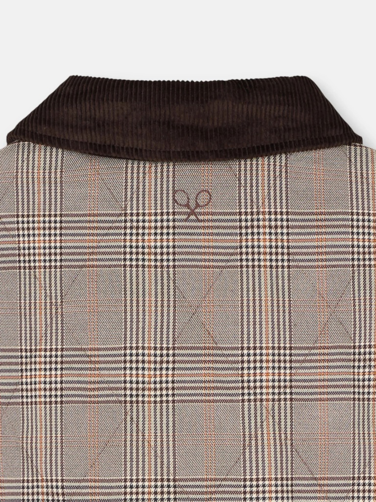 Parka Corta Acolchada Cuadros Marrones - Silbon