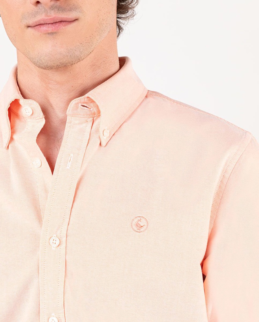 Camisa Lisa Oxford Naranja - El Ganso