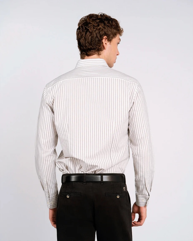 Camisa Rayas North Sea Gray Ember - Harper &amp; Neyer
