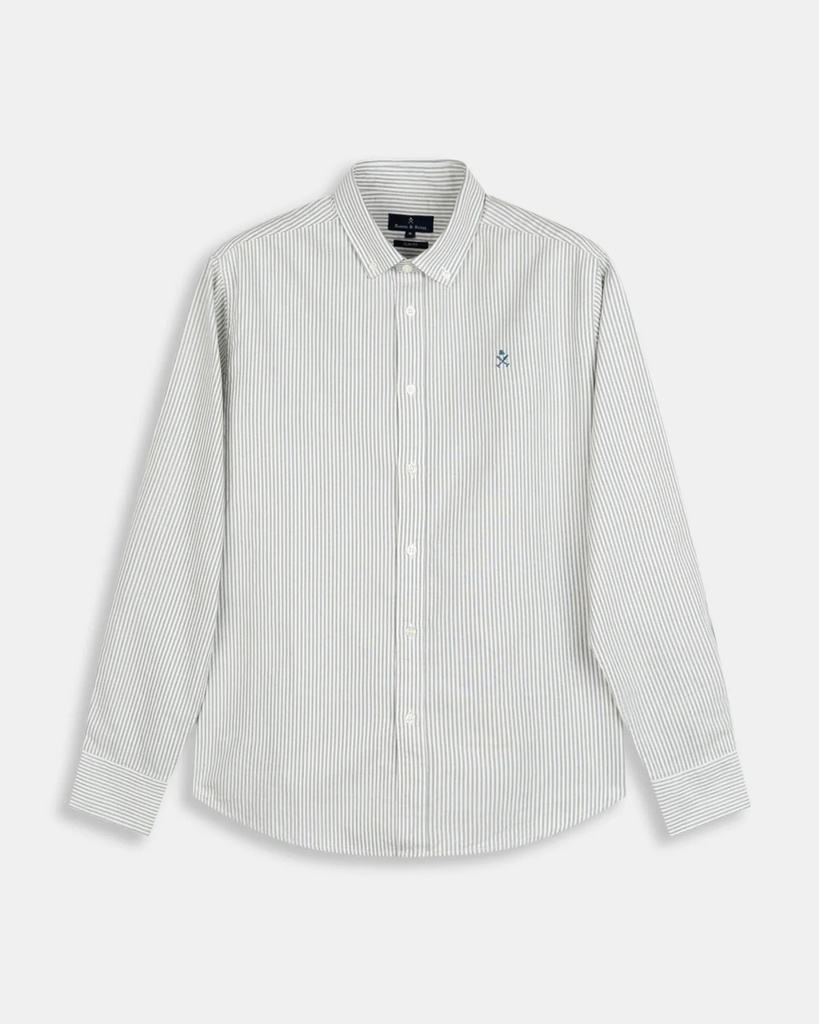 Camisa Rayas Mediterráneo Green Mosswood - Harper &amp; Neyer