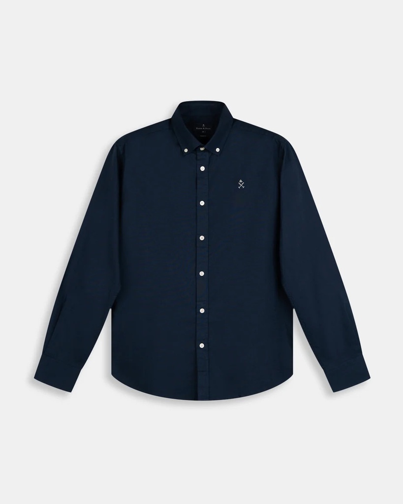 Camisa Oxford Color Navy Blue - Harper &amp; Neyer