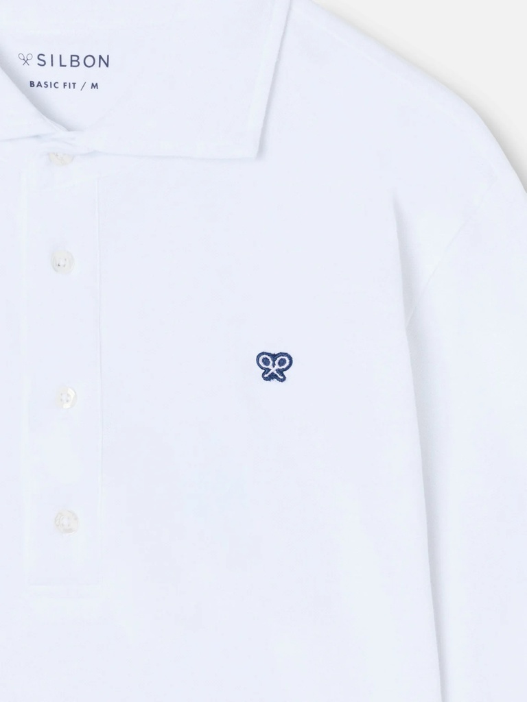 Polo Manga Larga Blanco - Silbon