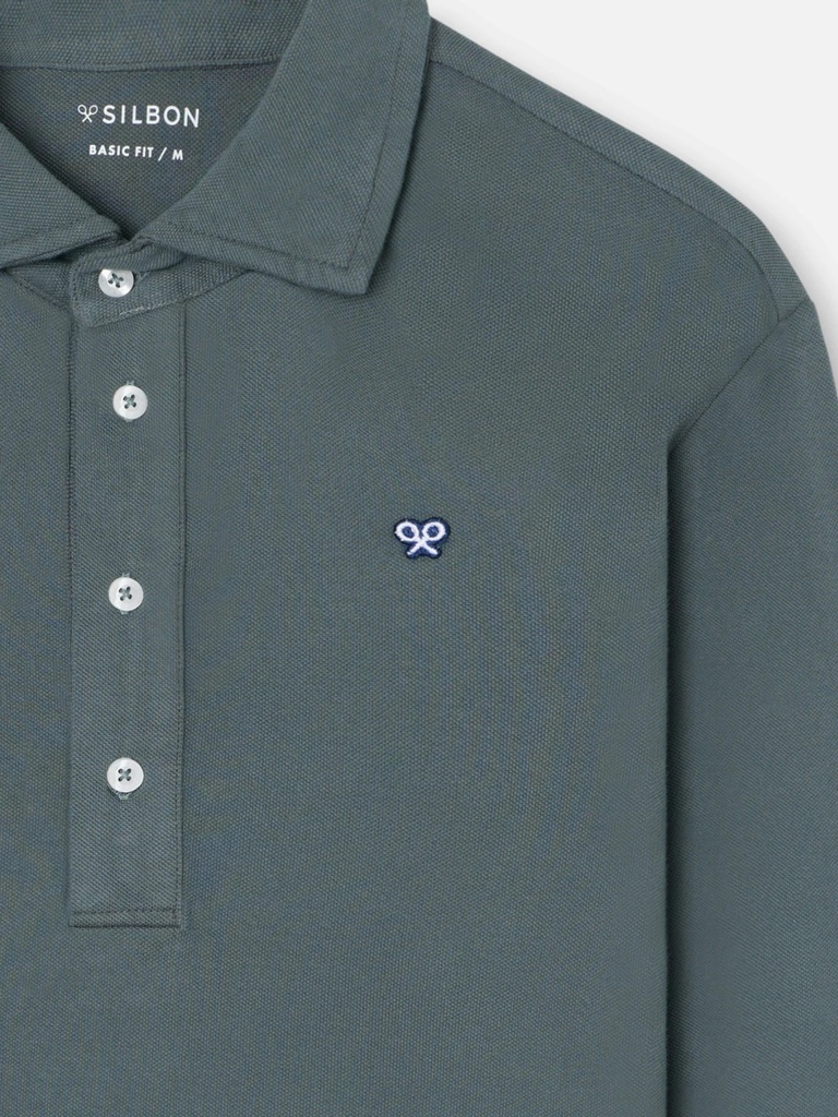 Polo Manga Larga Verde Oscuro - Silbon