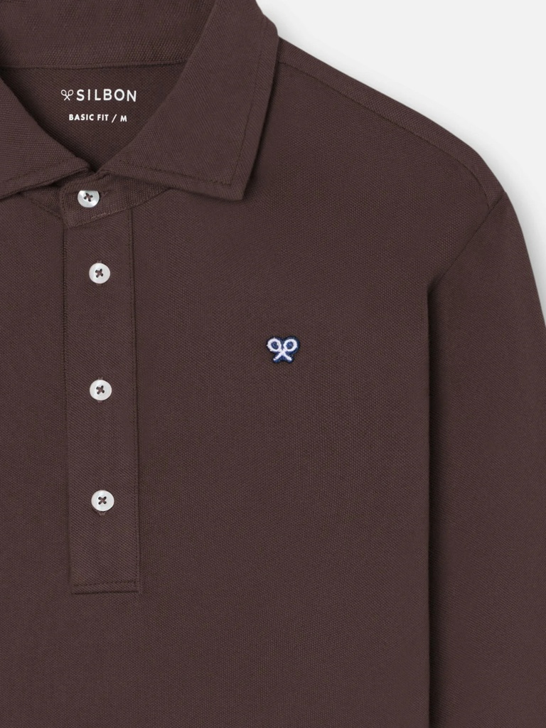 Polo Manga Larga Burdeos - Silbon