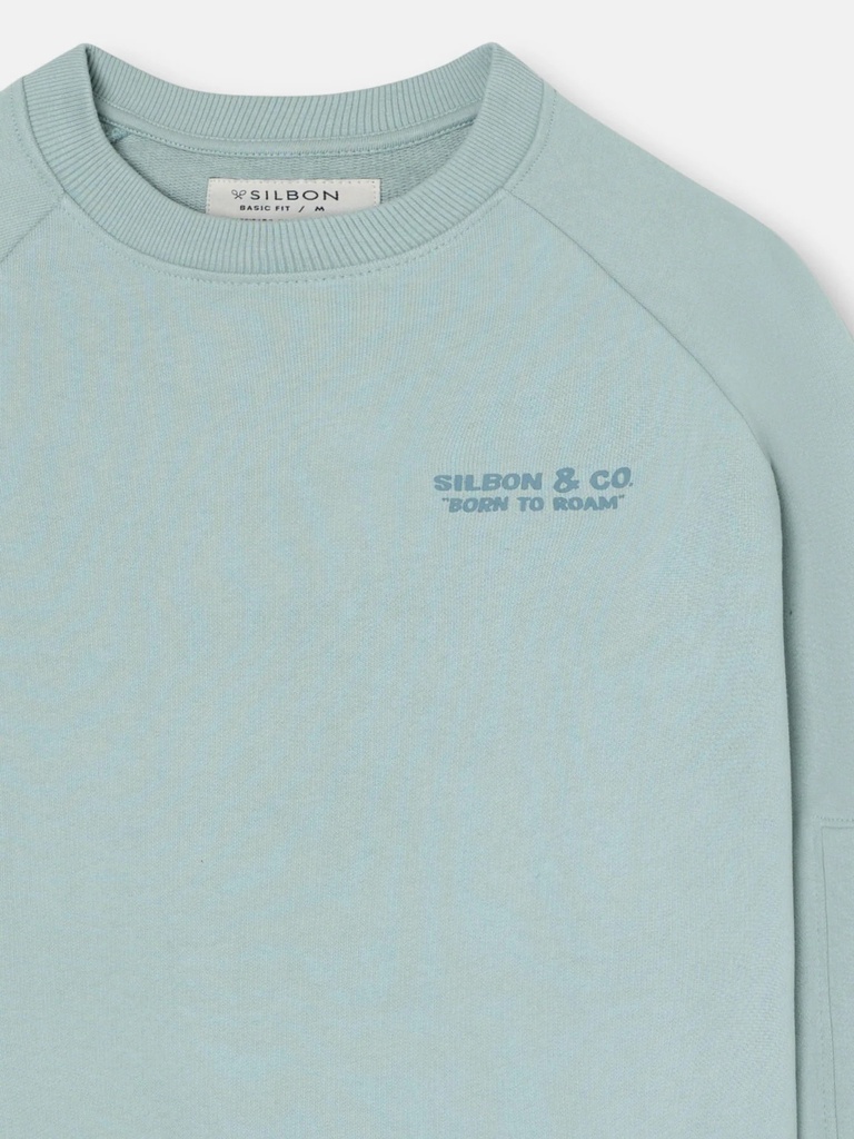Sudadera Ranglan Free Nomad Verde Claro - Silbon