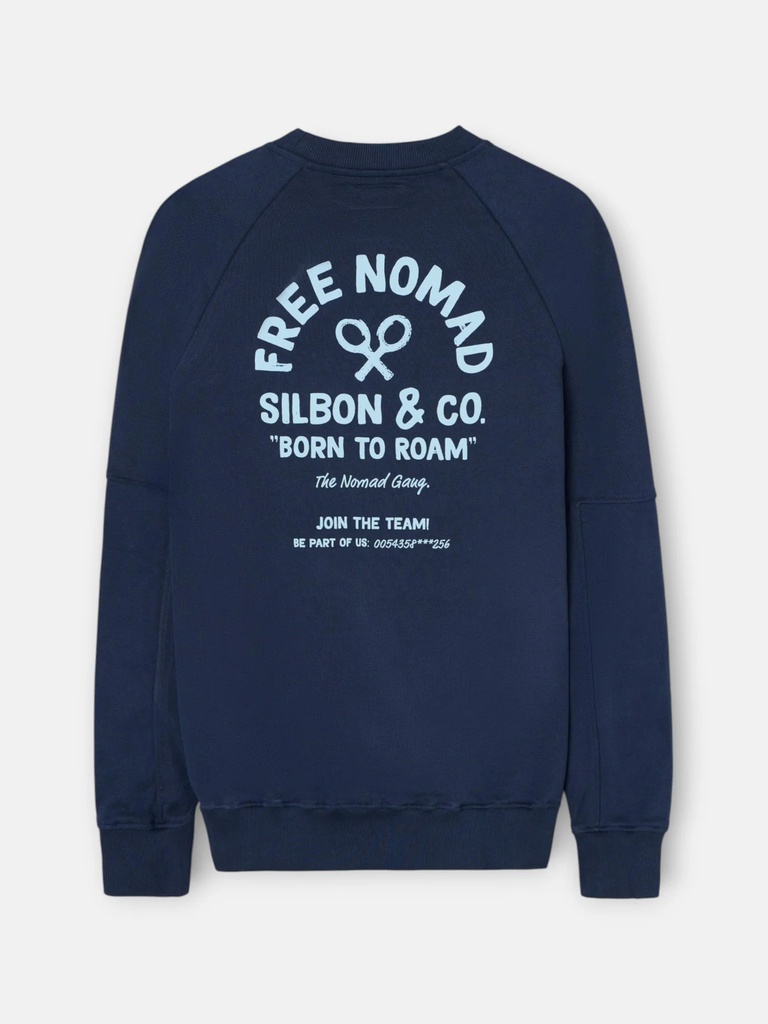 Sudadera Ranglan Free Nomad Azul Marinio - Silbon