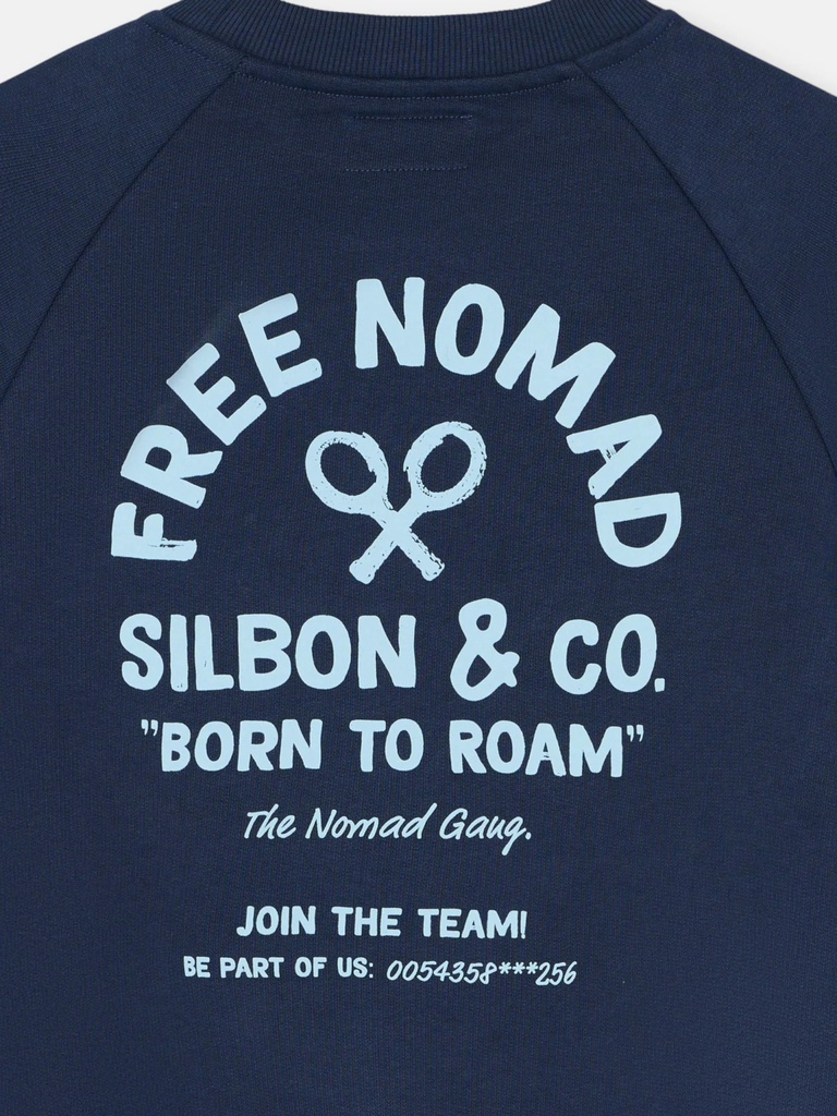 Sudadera Ranglan Free Nomad Azul Marinio - Silbon