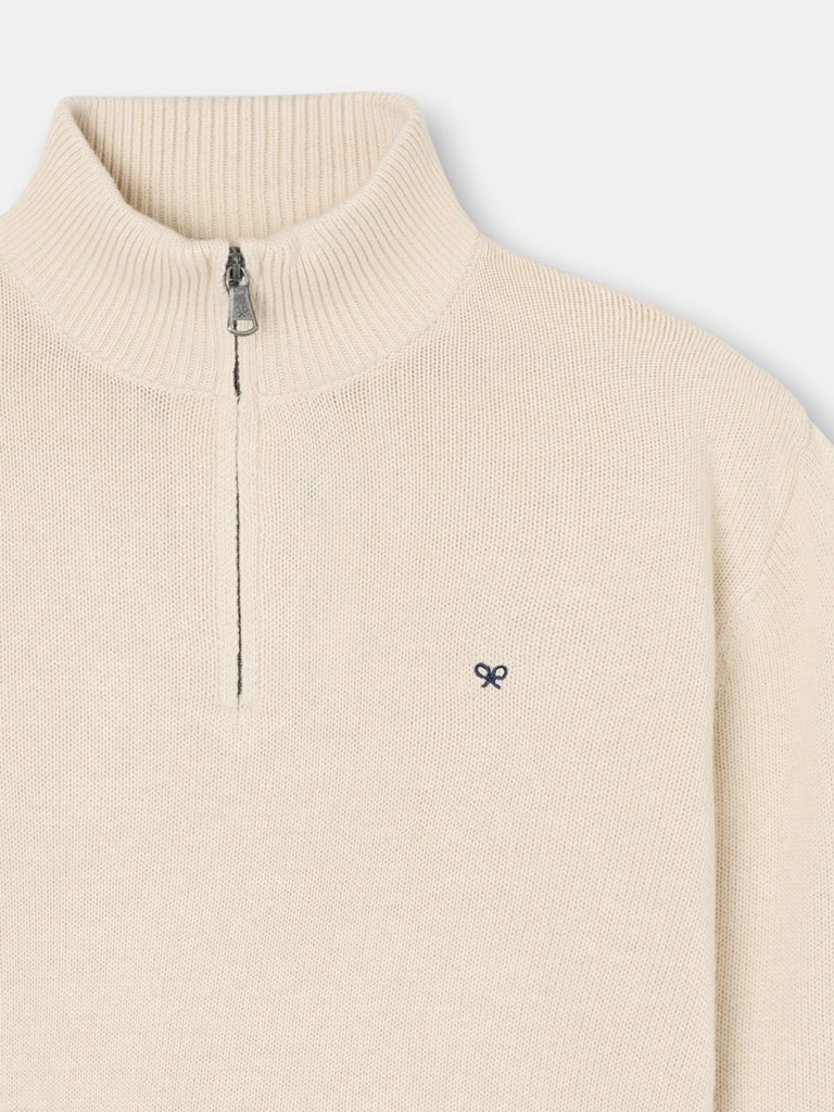 Jersey Media Cremallera Beige - Silbon