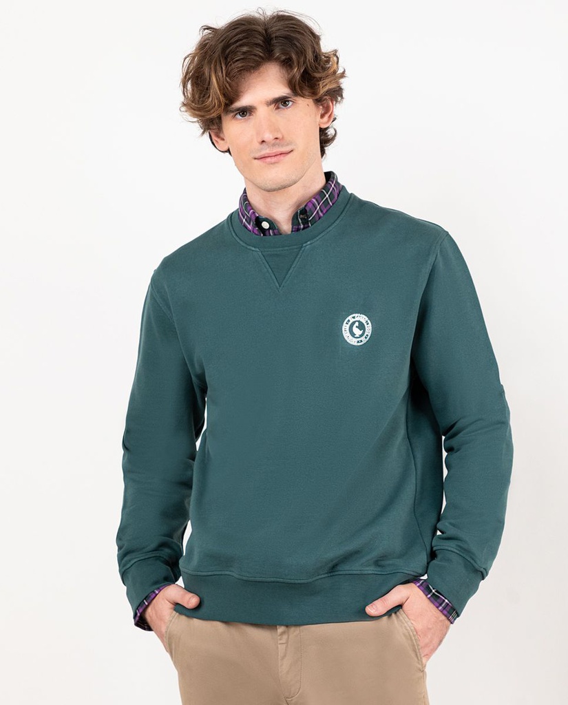 Sudadera Cuello Caja Verde El Ganso