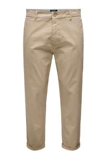 Pantalón Chino Croped Beige - Only and Sons