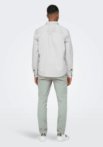 Pantalón Chino Croped Gris (Limestone) - Only and Sons