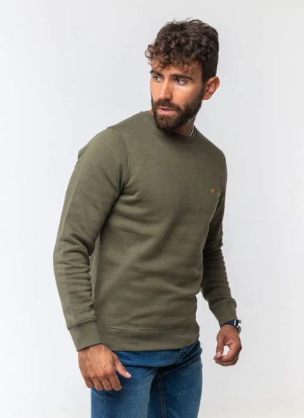 Sudadera Orgánica Bordada Verde Khaki Williot