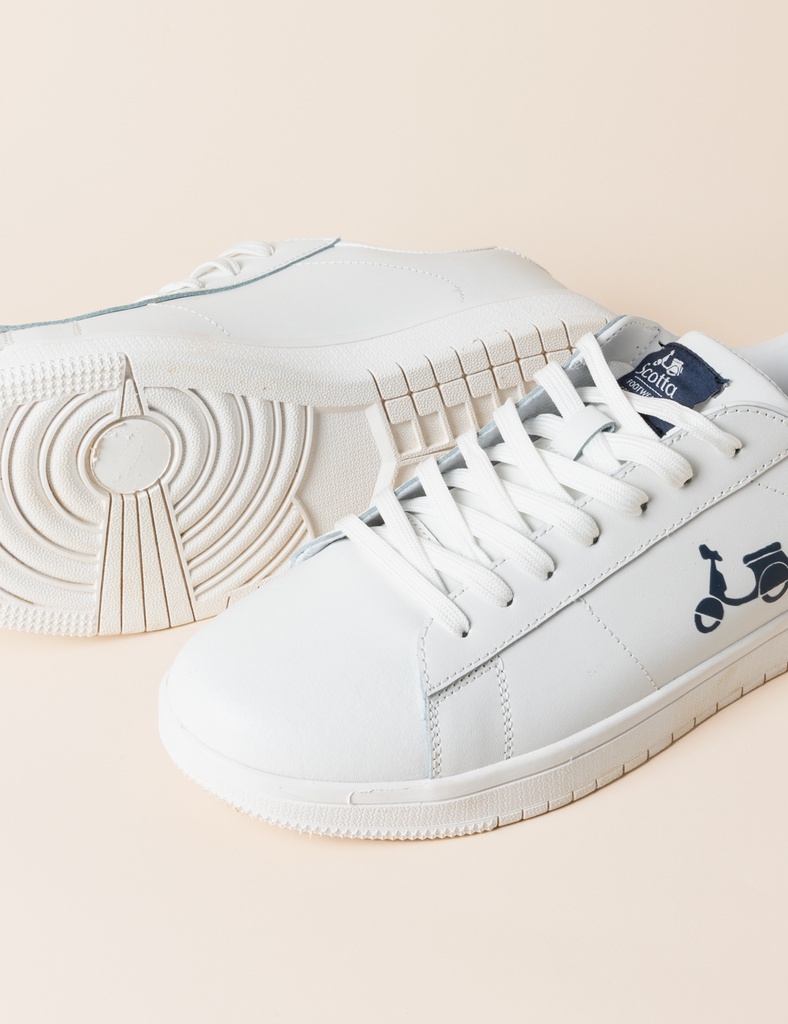 Zapatilla Leather Sport Blanca Scotta