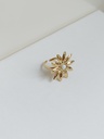 Anillo Flor Piedra Beige