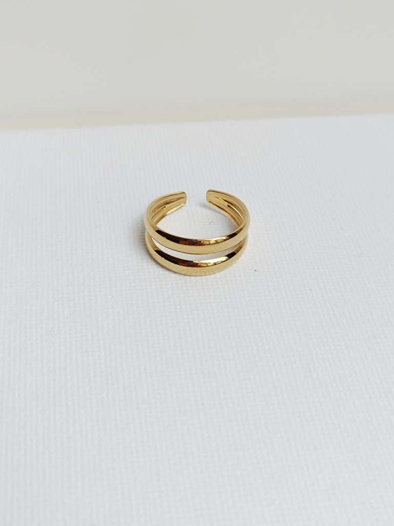 Anillo Efecto Doble Dorado