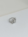 Anillo Cuadrado Waves Plateado