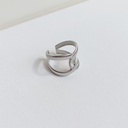 Anillo Cruce Ancho Plateado