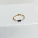 Anillo  Circonitas Rectángulo Azul