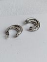 Aros Bold Doble Entrelazado Plateado