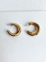 Aros Bold Doble Entrelazado Dorado