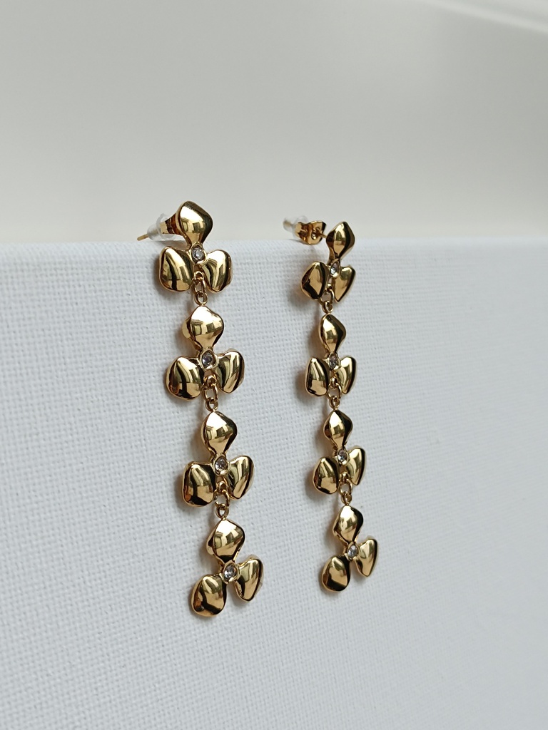 Pendientes Flores Circonita Dorada