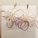 Pendientes Isakarpintero Flores Blanco Perla y Rosa